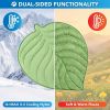 Dog Cooling Mat, Leaf Shape, Pet Pad with Cooling Nylon & Soft Fleece, Q-Max > 0.4 Reversible All Season Blanket for Dogs & Cats, Small 32x39 in