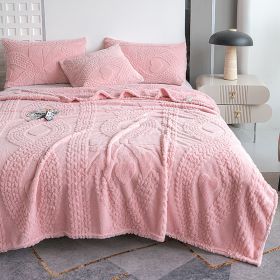 1PC Plush Throw Blanket, Soft Fuzzy Flannel Blanket, Cozy Warm Blanket For Bed Sofa Bedroom, All Season Use (Option: Pink-60x80 inch)